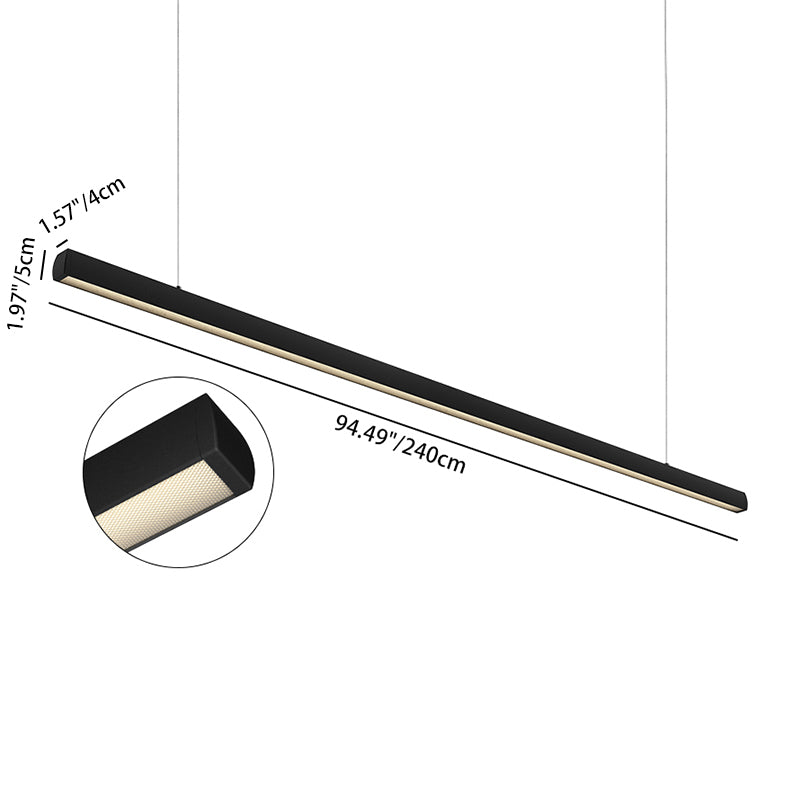Seamless LED Retina-Friendly Pendant Light - Industrial Aluminum Linear Lighting For Home Office