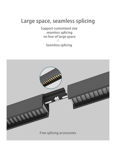 Seamless LED Retina-Friendly Pendant Light - Industrial Aluminum Linear Lighting For Home Office