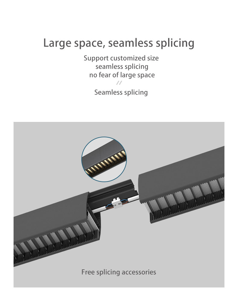 Seamless LED Retina-Friendly Pendant Light - Industrial Aluminum Linear Lighting For Home Office