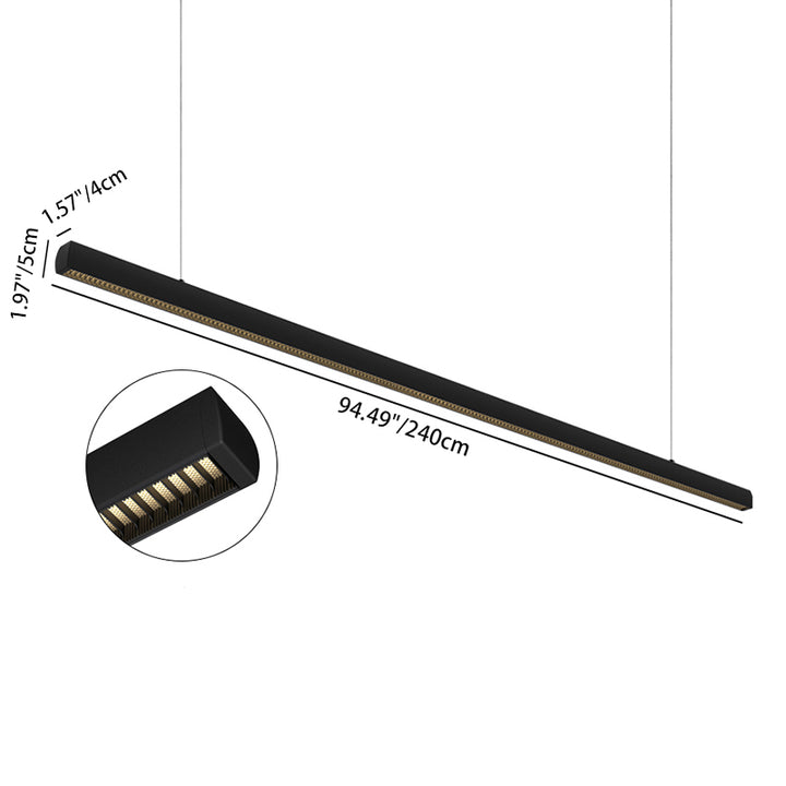 Lumière suspendue anti-éblouissement profonde à LED sans soudure - Éclairage linéaire en aluminium industriel pour bureau à domicile 