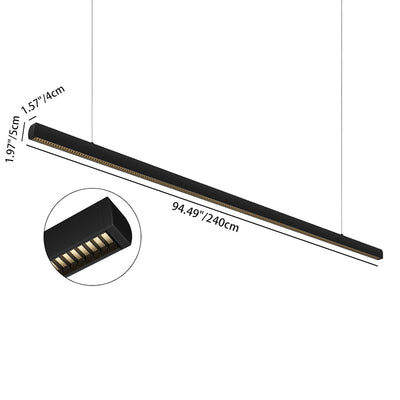 ضوء قلادة LED عميق مضاد للوهج بدون فواصل - إضاءة خطية من الألومنيوم الصناعي للمكتب المنزلي 