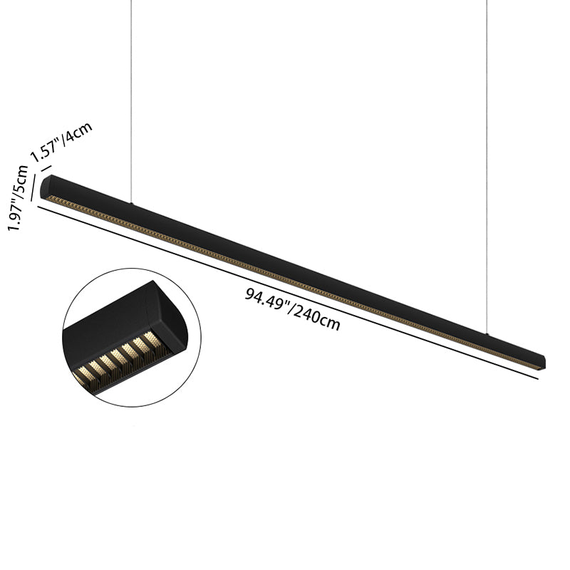 ضوء قلادة LED عميق مضاد للوهج بدون فواصل - إضاءة خطية من الألومنيوم الصناعي للمكتب المنزلي 