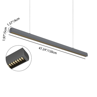 ضوء قلادة LED عميق مضاد للوهج بدون فواصل - إضاءة خطية من الألومنيوم الصناعي للمكتب المنزلي 