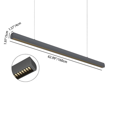 ضوء قلادة LED عميق مضاد للوهج بدون فواصل - إضاءة خطية من الألومنيوم الصناعي للمكتب المنزلي 