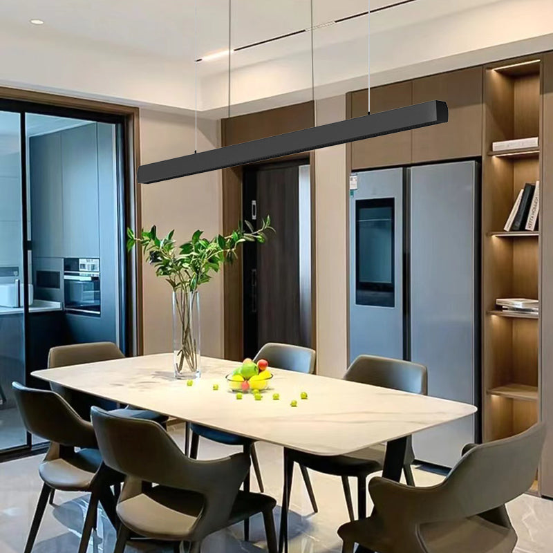 ضوء قلادة LED عميق مضاد للوهج بدون فواصل - إضاءة خطية من الألومنيوم الصناعي للمكتب المنزلي 