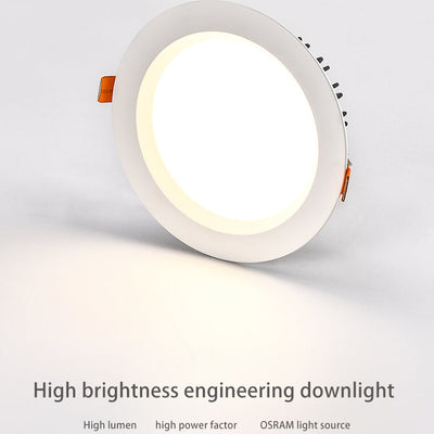 Modern Recessed LED Flush Mount Ceiling Light - Minimalist Aluminum Design Downlight For Home Office