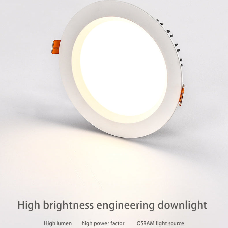 Modern Recessed LED Flush Mount Ceiling Light - Minimalist Aluminum Design Downlight For Home Office