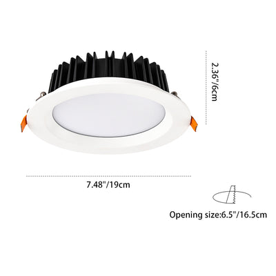 Modern Recessed LED Flush Mount Ceiling Light - Minimalist Aluminum Design Downlight For Home Office