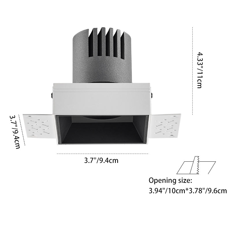 Borderless Square Flush Mount Ceiling Light - Minimalist Aluminum Square LED Spotlight For Home Office