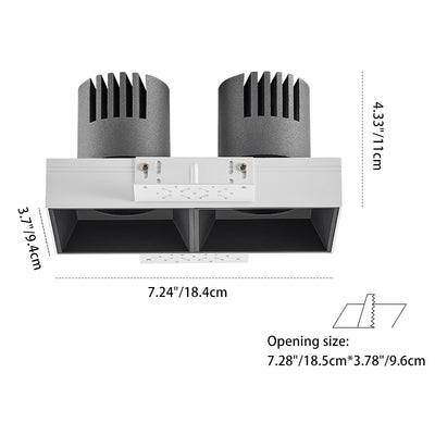 Borderless Square Flush Mount Ceiling Light - Minimalist Aluminum Square LED Spotlight For Home Office