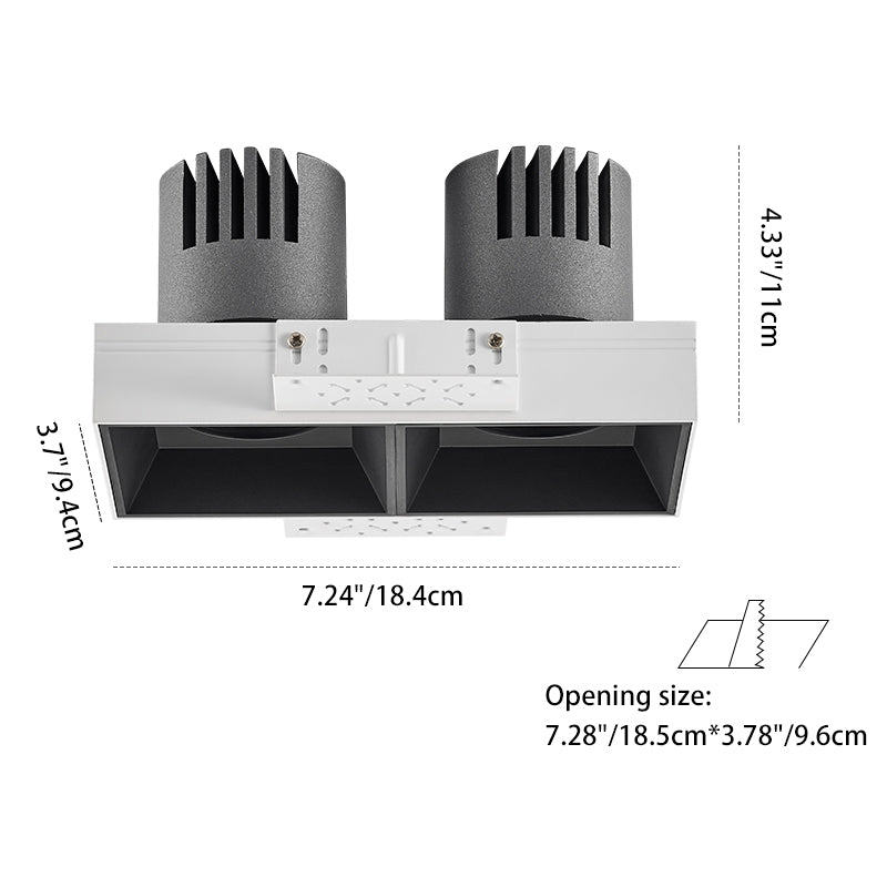 Borderless Square Flush Mount Ceiling Light - Minimalist Aluminum Square LED Spotlight For Home Office