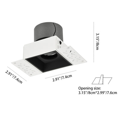 Borderless Square Flush Mount Ceiling Light - Minimalist Aluminum Square LED Spotlight For Home Office