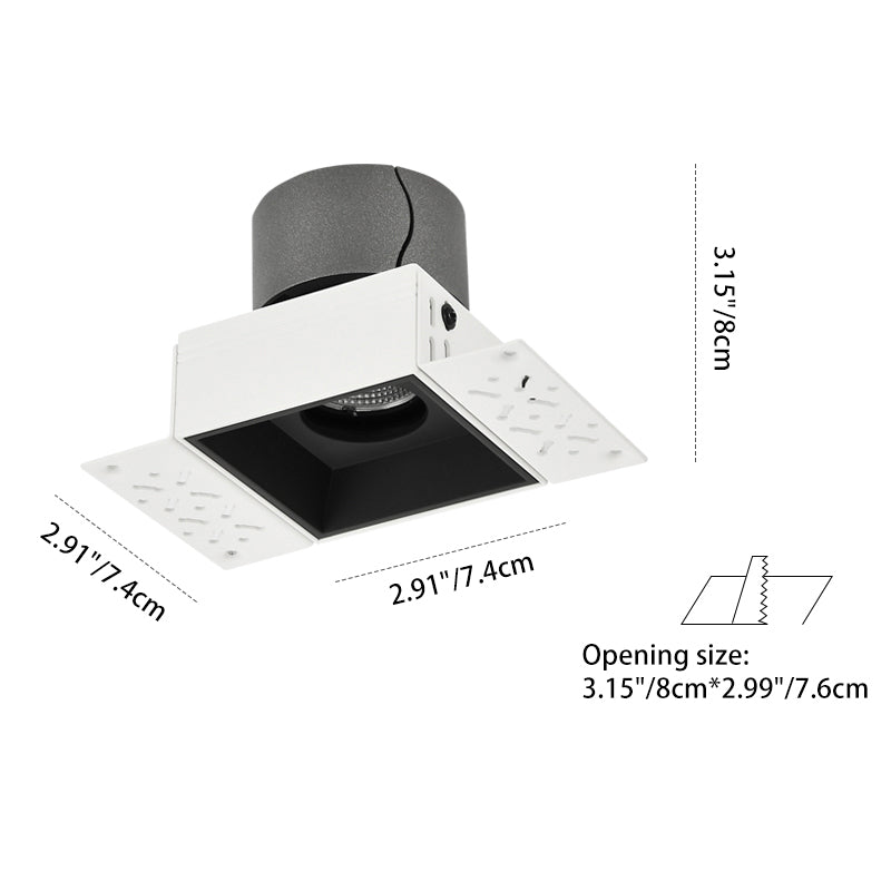 Borderless Square Flush Mount Ceiling Light - Minimalist Aluminum Square LED Spotlight For Home Office