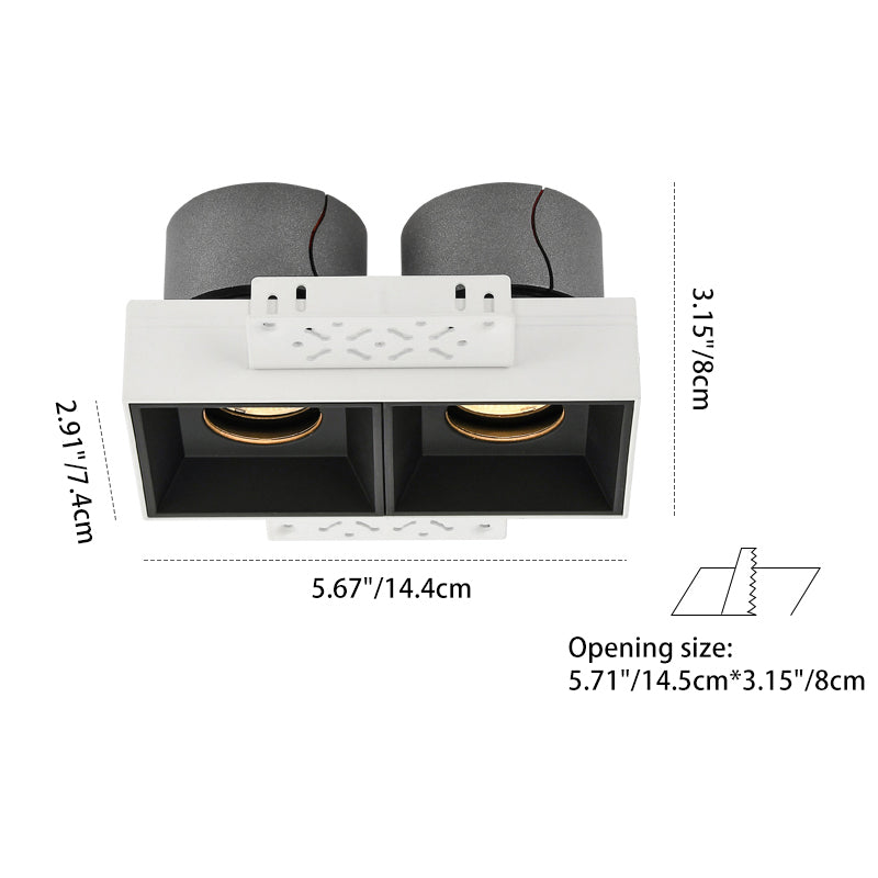 Borderless Square Flush Mount Ceiling Light - Minimalist Aluminum Square LED Spotlight For Home Office