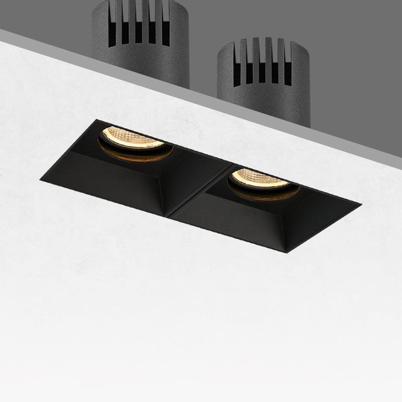 Borderless Square Flush Mount Ceiling Light - Minimalist Aluminum Square LED Spotlight For Home Office