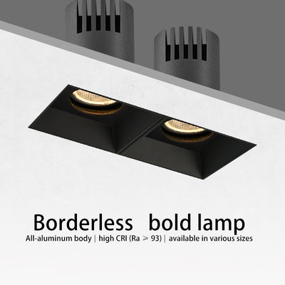 Borderless Square Flush Mount Ceiling Light - Minimalist Aluminum Square LED Spotlight For Home Office
