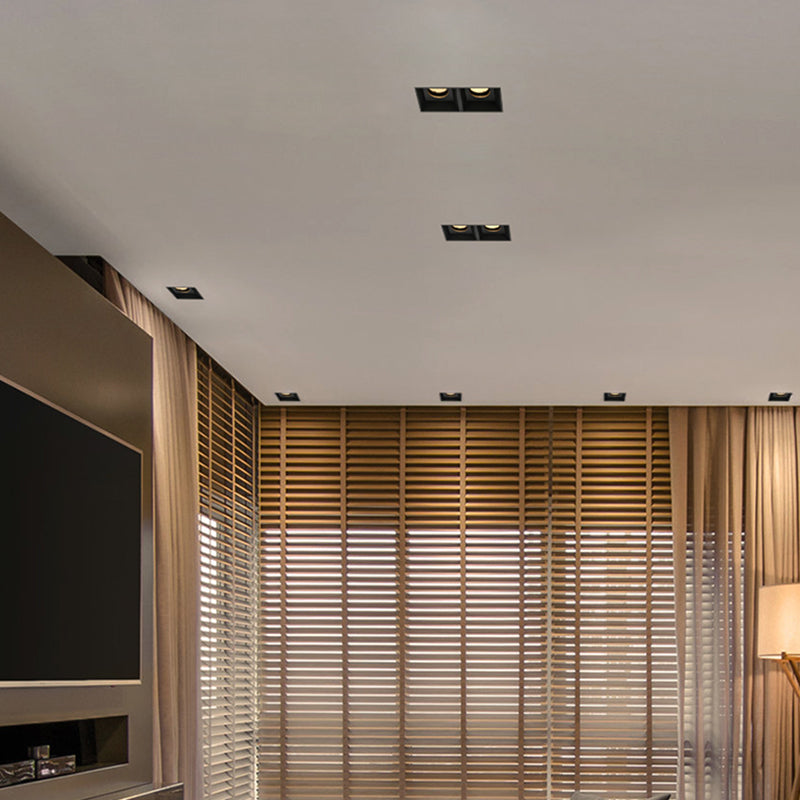 Borderless Square Flush Mount Ceiling Light - Minimalist Aluminum Square LED Spotlight For Home Office