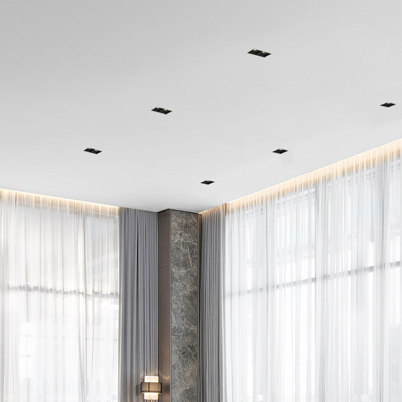 Borderless Square Flush Mount Ceiling Light - Minimalist Aluminum Square LED Spotlight For Home Office