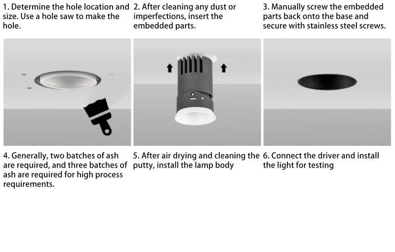 Frameless Recessed LED Spotlights - Contemporary Industrial Design Aluminum LED Flush Mount Ceiling Light For Home Office