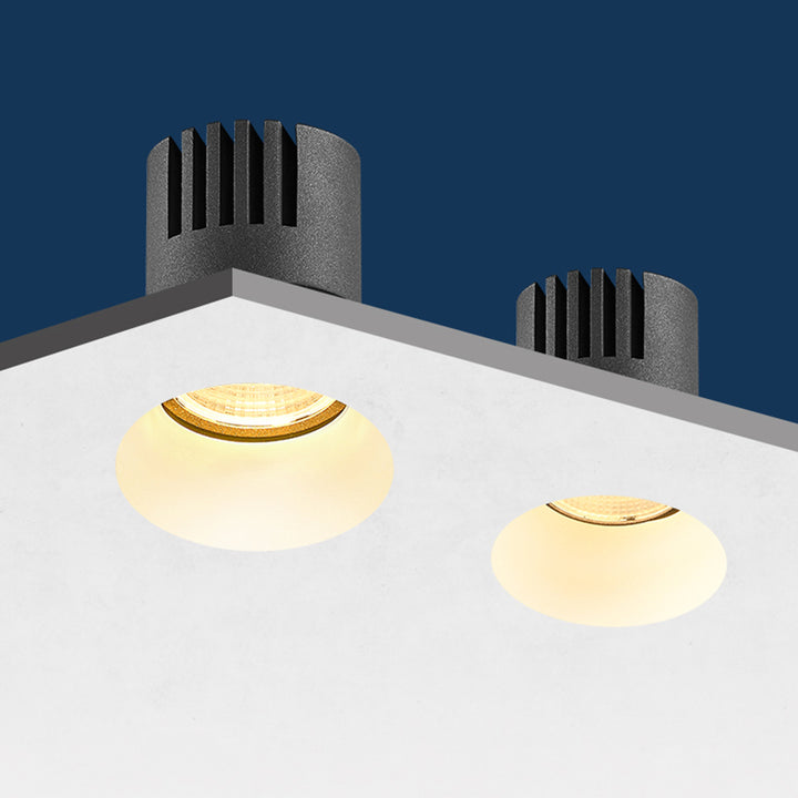 Spots LED encastrés sans cadre - Luminaire de plafond encastré LED en aluminium au design industriel contemporain pour la maison et le bureau 