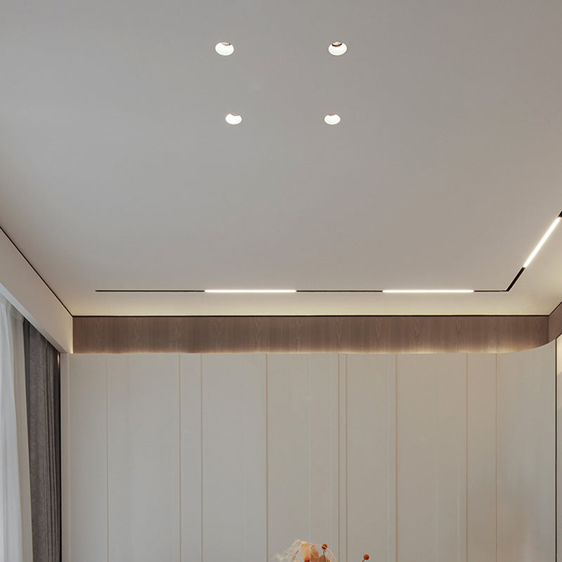 Frameless Recessed LED Spotlights - Contemporary Industrial Design Aluminum LED Flush Mount Ceiling Light For Home Office