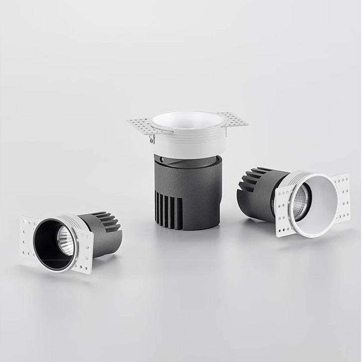 Spots LED encastrés sans cadre - Luminaire de plafond encastré LED en aluminium au design industriel contemporain pour la maison et le bureau 
