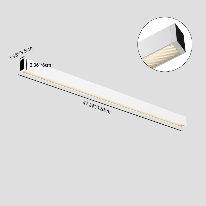 Retina-Friendly Industrial Office Linear Light - Industrial Style & Seamless Splicing Flush Mount Ceiling Light For Home Office