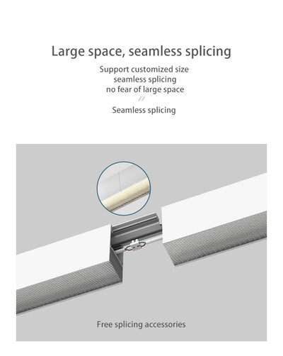 Retina-Friendly Industrial Office Linear Light - Industrial Style & Seamless Splicing Flush Mount Ceiling Light For Home Office