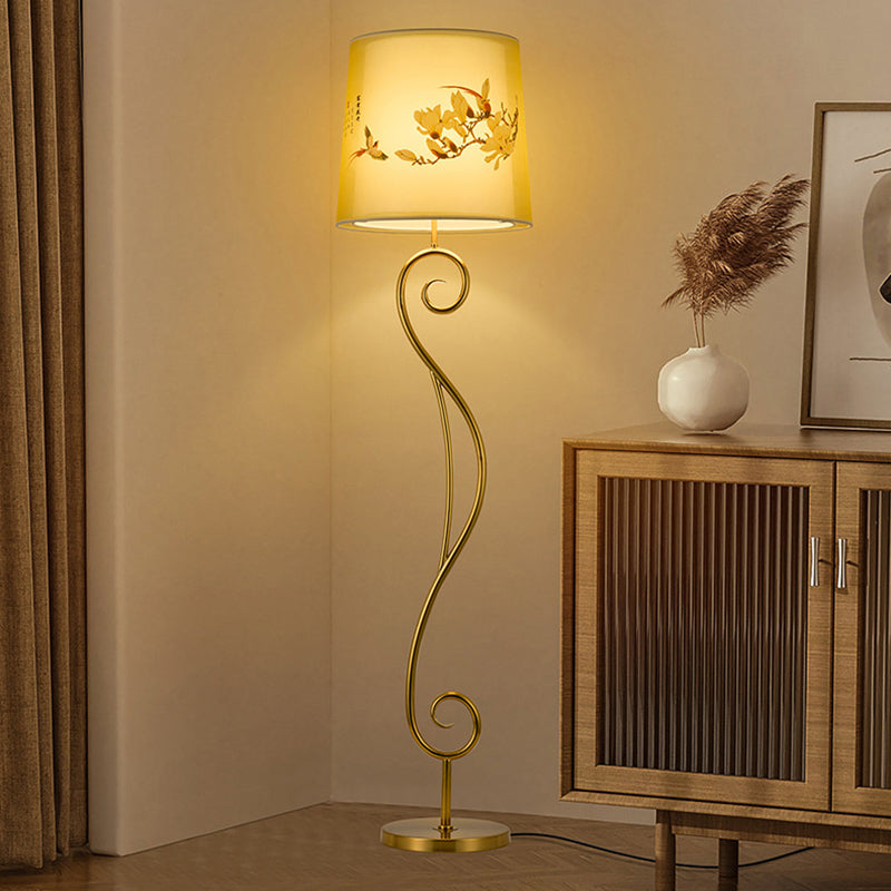 Lampadaire sur pied à une lumière en fer traditionnel chinois pour salon 