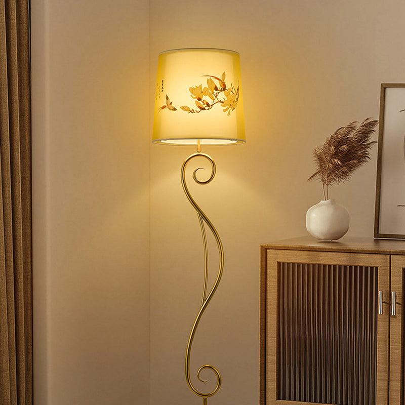 Lampadaire sur pied à une lumière en fer traditionnel chinois pour salon 