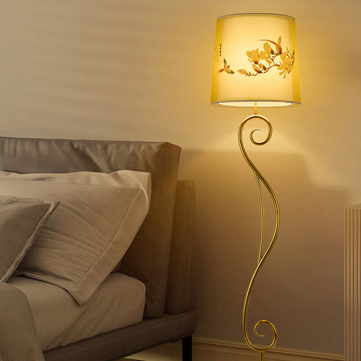 Lampadaire sur pied à une lumière en fer traditionnel chinois pour salon 