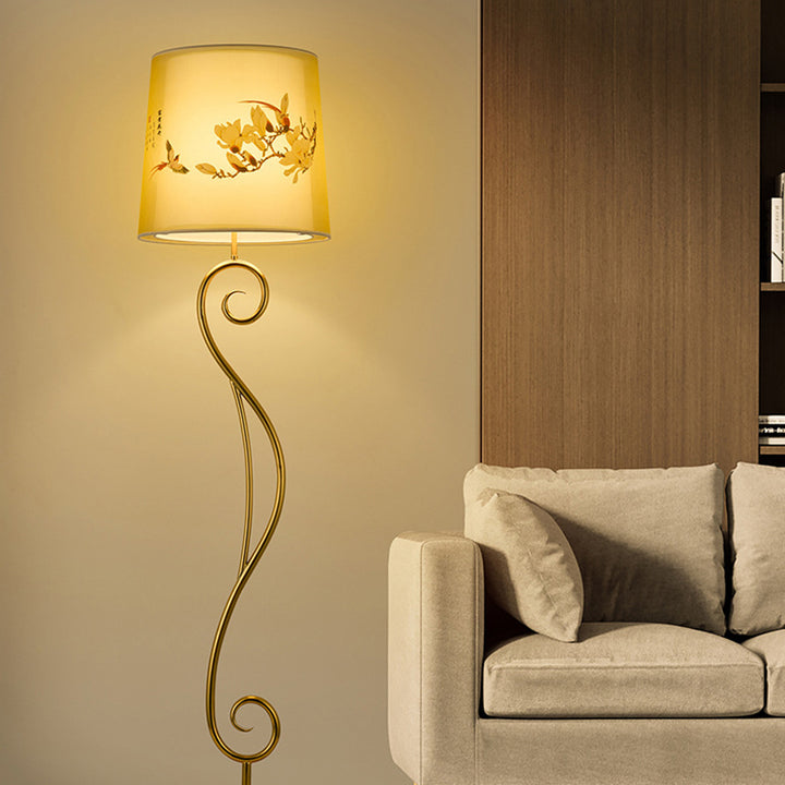 Lampadaire sur pied à une lumière en fer traditionnel chinois pour salon 