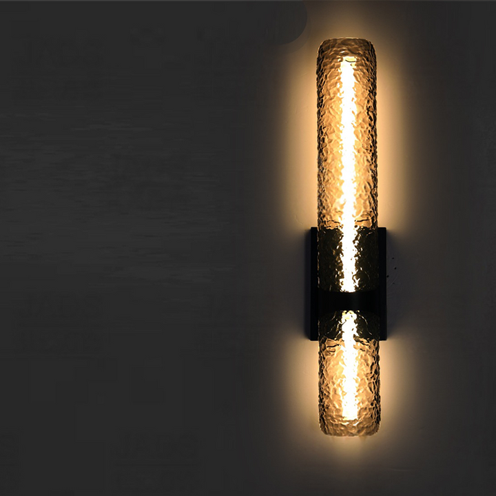 Contemporary Scandinavian Iron Acrylic Water Wave Cylinder LED Wall Sconce Lamp For Living Room