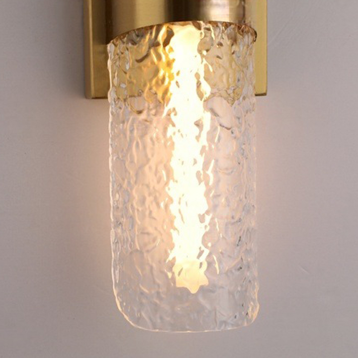 Contemporary Scandinavian Iron Acrylic Water Wave Cylinder LED Wall Sconce Lamp For Living Room