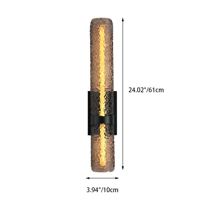Contemporary Scandinavian Iron Acrylic Water Wave Cylinder LED Wall Sconce Lamp For Living Room