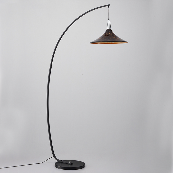 Contemporary Scandinavian Iron Acrylic Fan-Shaped 1-Light Standing Floor Lamp For Living Room &amp; Bedroom