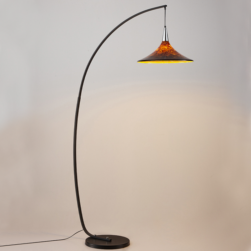 Contemporary Scandinavian Iron Acrylic Fan-Shaped 1-Light Standing Floor Lamp For Living Room &amp; Bedroom