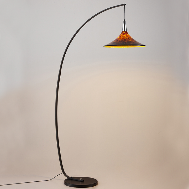 Contemporary Scandinavian Iron Acrylic Fan-Shaped 1-Light Standing Floor Lamp For Living Room &amp; Bedroom