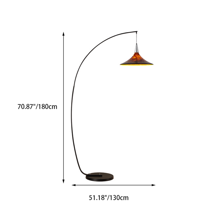 Contemporary Scandinavian Iron Acrylic Fan-Shaped 1-Light Standing Floor Lamp For Living Room &amp; Bedroom