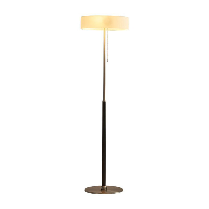 Moderne skandinavische Stehleuchte mit 3-flammigem Runddesign aus Eschenholz, Edelstahl, Aluminium und Glas für Wohnzimmer &amp; Schlafzimmer 
