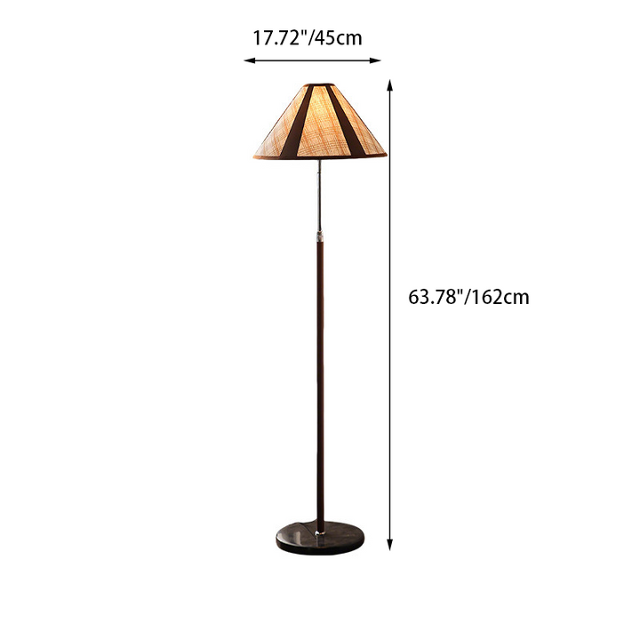 Traditionelle französische Stehlampe in Fächerform aus Eisen, Marmor, Kunstleder und Stoff mit 1 Leuchtmittel für Wohnzimmer & Schlafzimmer 