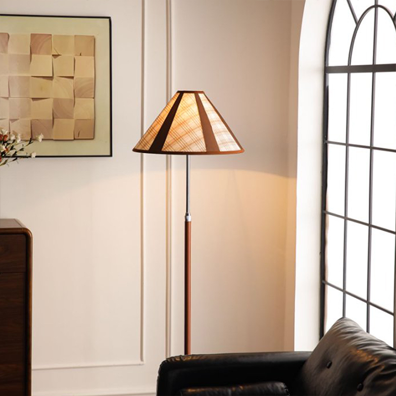 Traditionelle französische Stehlampe in Fächerform aus Eisen, Marmor, Kunstleder und Stoff mit 1 Leuchtmittel für Wohnzimmer &amp; Schlafzimmer 