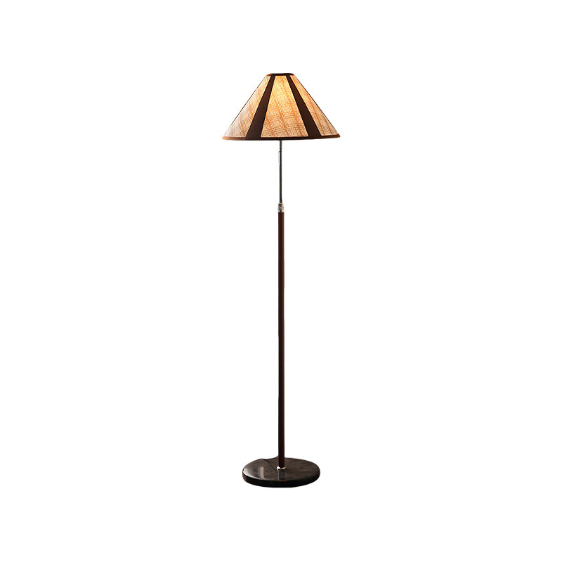 Traditionelle französische Stehlampe in Fächerform aus Eisen, Marmor, Kunstleder und Stoff mit 1 Leuchtmittel für Wohnzimmer &amp; Schlafzimmer 