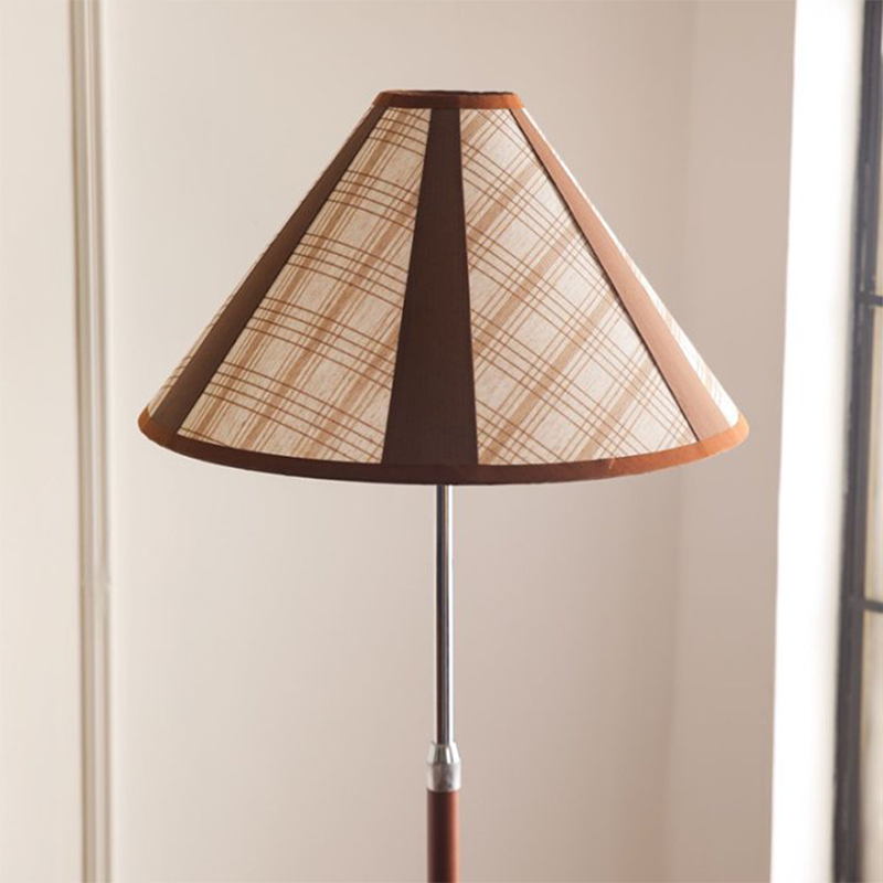 Traditionelle französische Stehlampe in Fächerform aus Eisen, Marmor, Kunstleder und Stoff mit 1 Leuchtmittel für Wohnzimmer &amp; Schlafzimmer 