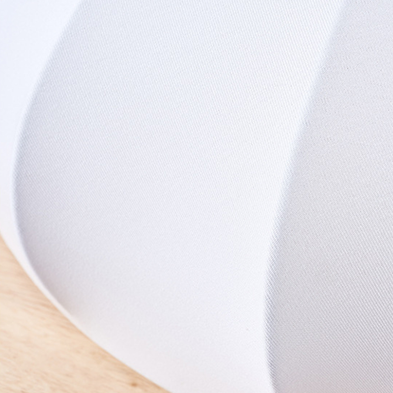 Modern Minimalist Oak Wood Fabric Round LED Flush Mount Ceiling Light For Living Room
