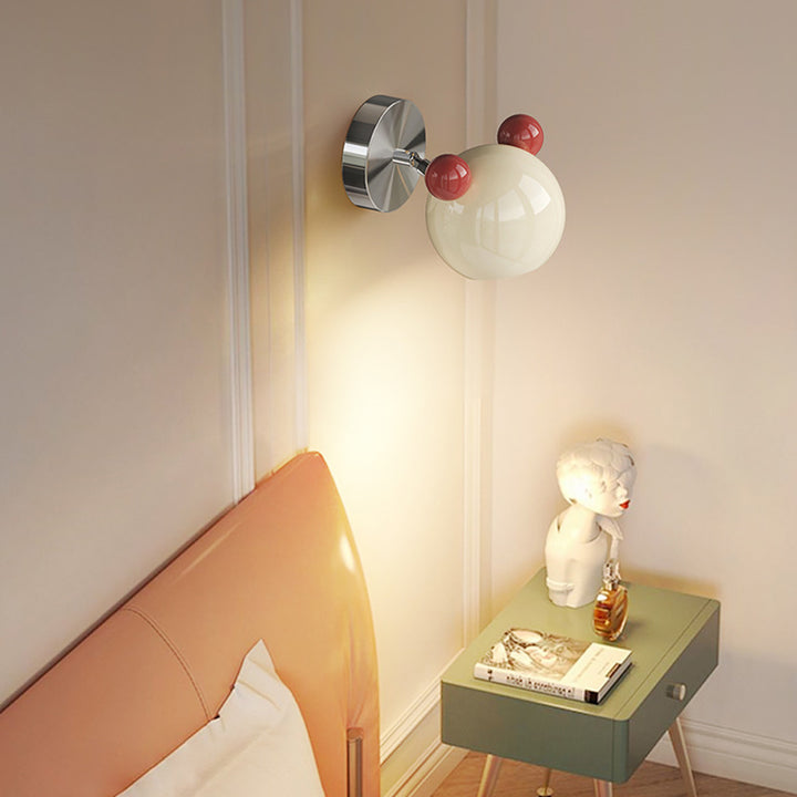 Contemporary Creative Iron Cartoon Bear Kids LED Wall Sconce Lamp For Bedroom