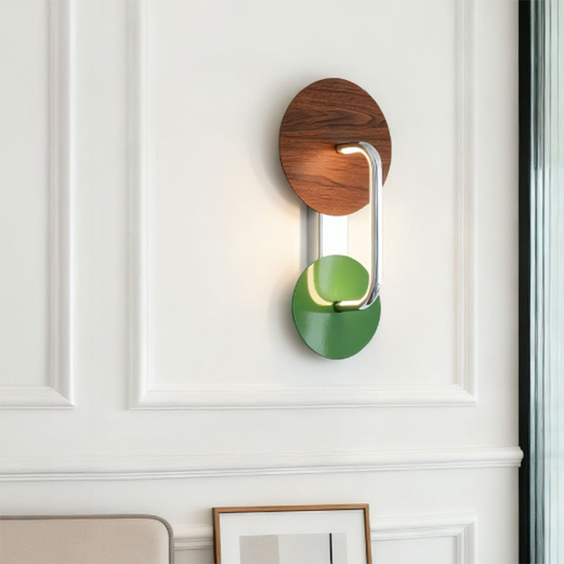 Aplique de pared LED redondo de hierro, aluminio y acrílico estilo francés tradicional para sala de estar 