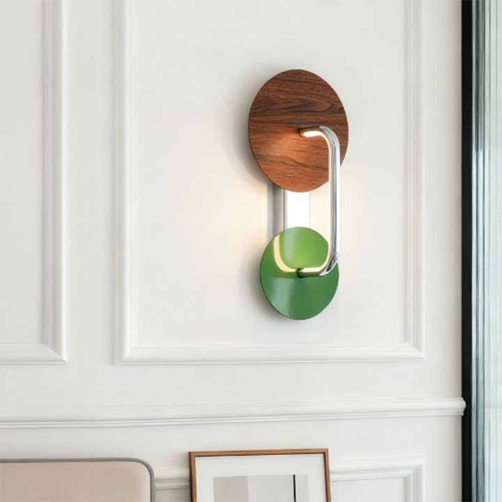 Traditionelle runde LED-Wandleuchte aus Eisen, Aluminium und Acryl im französischen Stil für das Wohnzimmer 