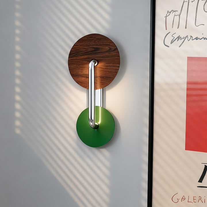 Traditionelle runde LED-Wandleuchte aus Eisen, Aluminium und Acryl im französischen Stil für das Wohnzimmer 