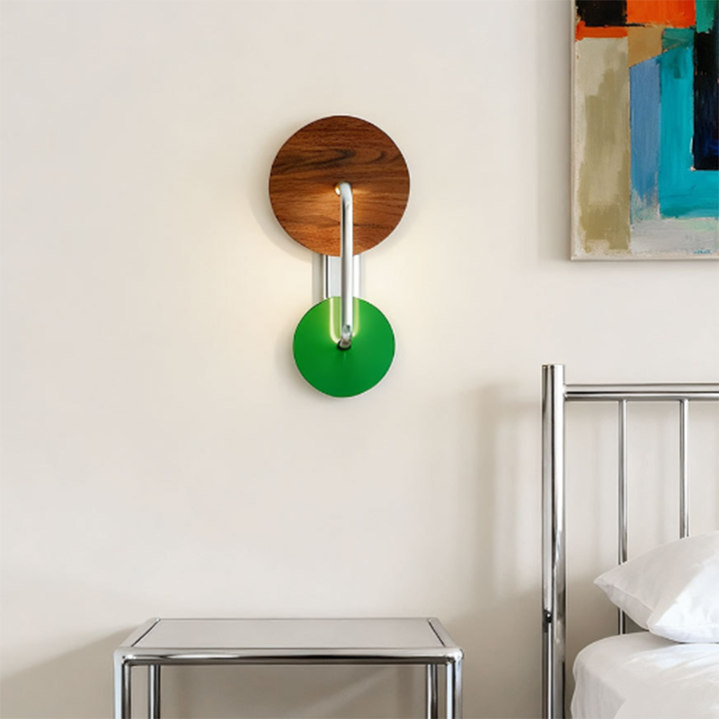 Aplique de pared LED redondo de hierro, aluminio y acrílico estilo francés tradicional para sala de estar 